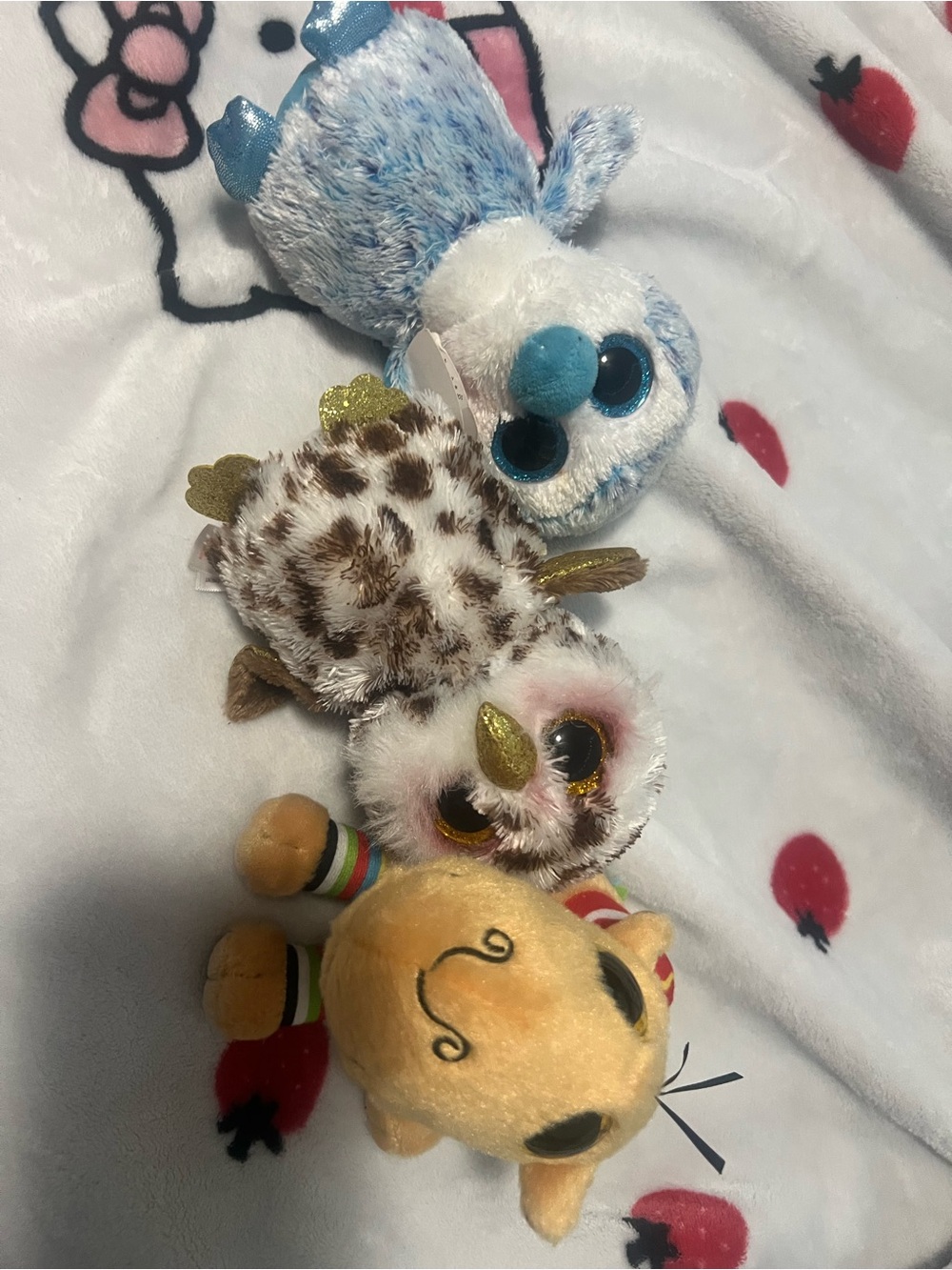TY Plush Animal Toy Set - Penguin, Owl, Camel